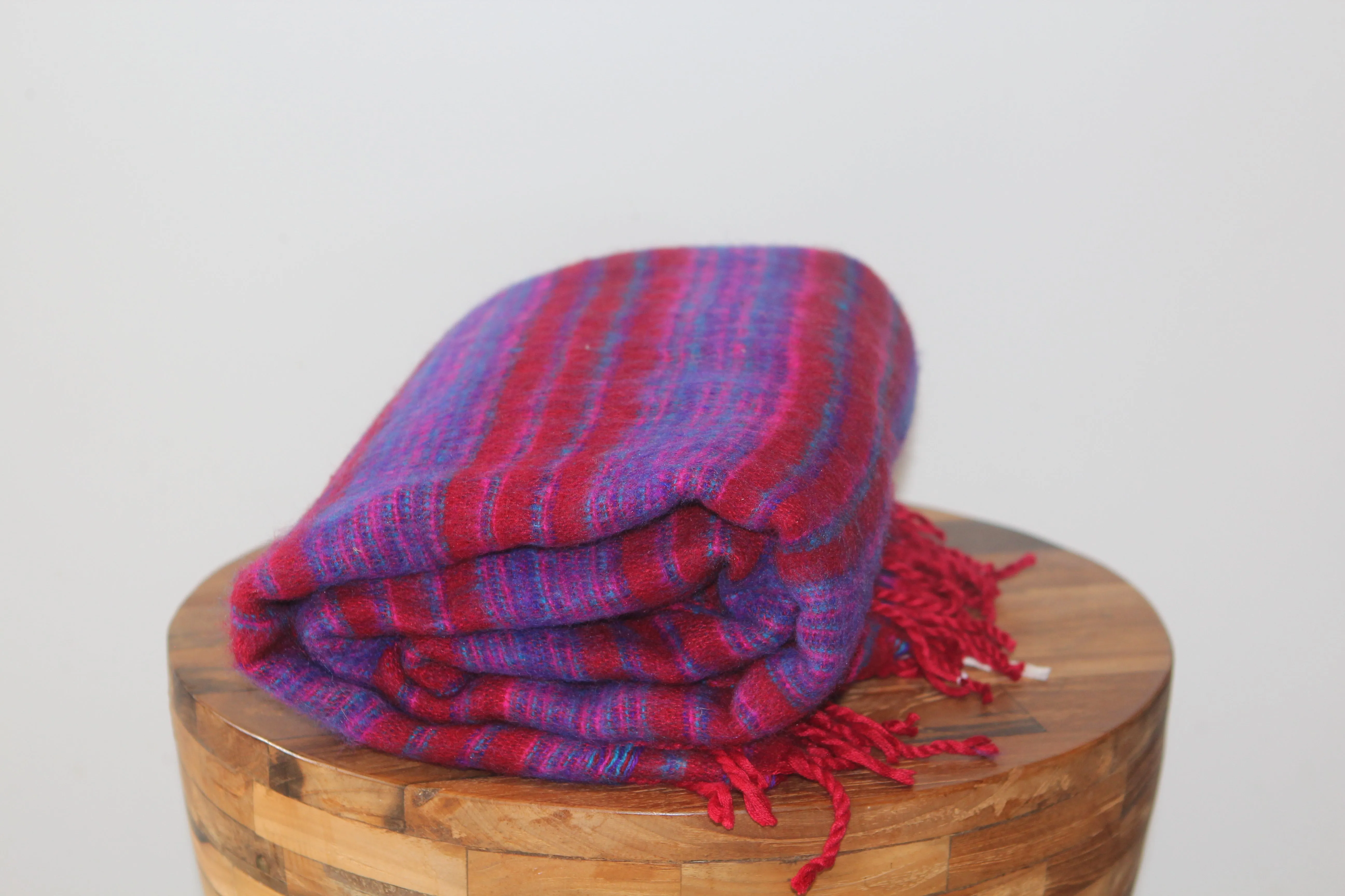 Himalayan Yak Blanket - Red & Purple