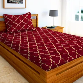 Homefab India 144 TC Microfiber Single Bedsheet with 1 Pillow Cover -Rust(Sn325)