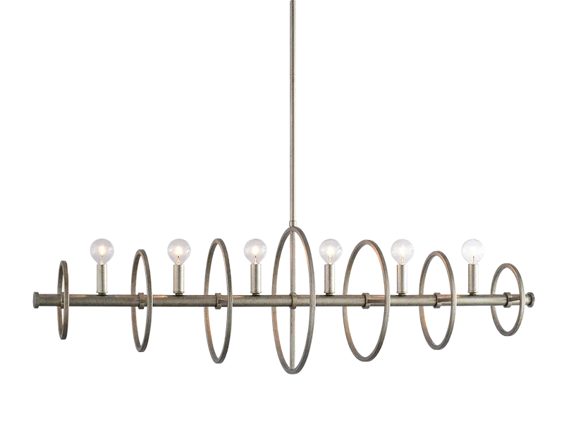 Hoopa Rusty Silver 6 Light Chandelier