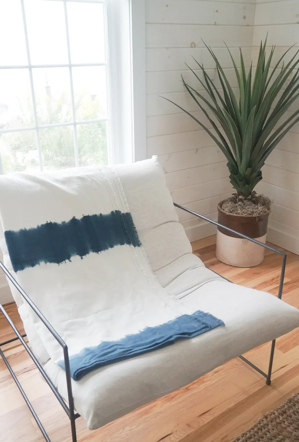 Indigo Blue Tie Dye Cotton Throw