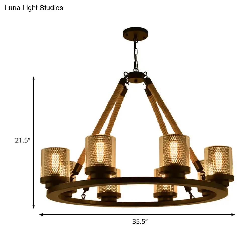 Industrial Metal Black Chandelier Pendant with 6/8 Lights - Stylish Ceiling Lamp for Restaurants