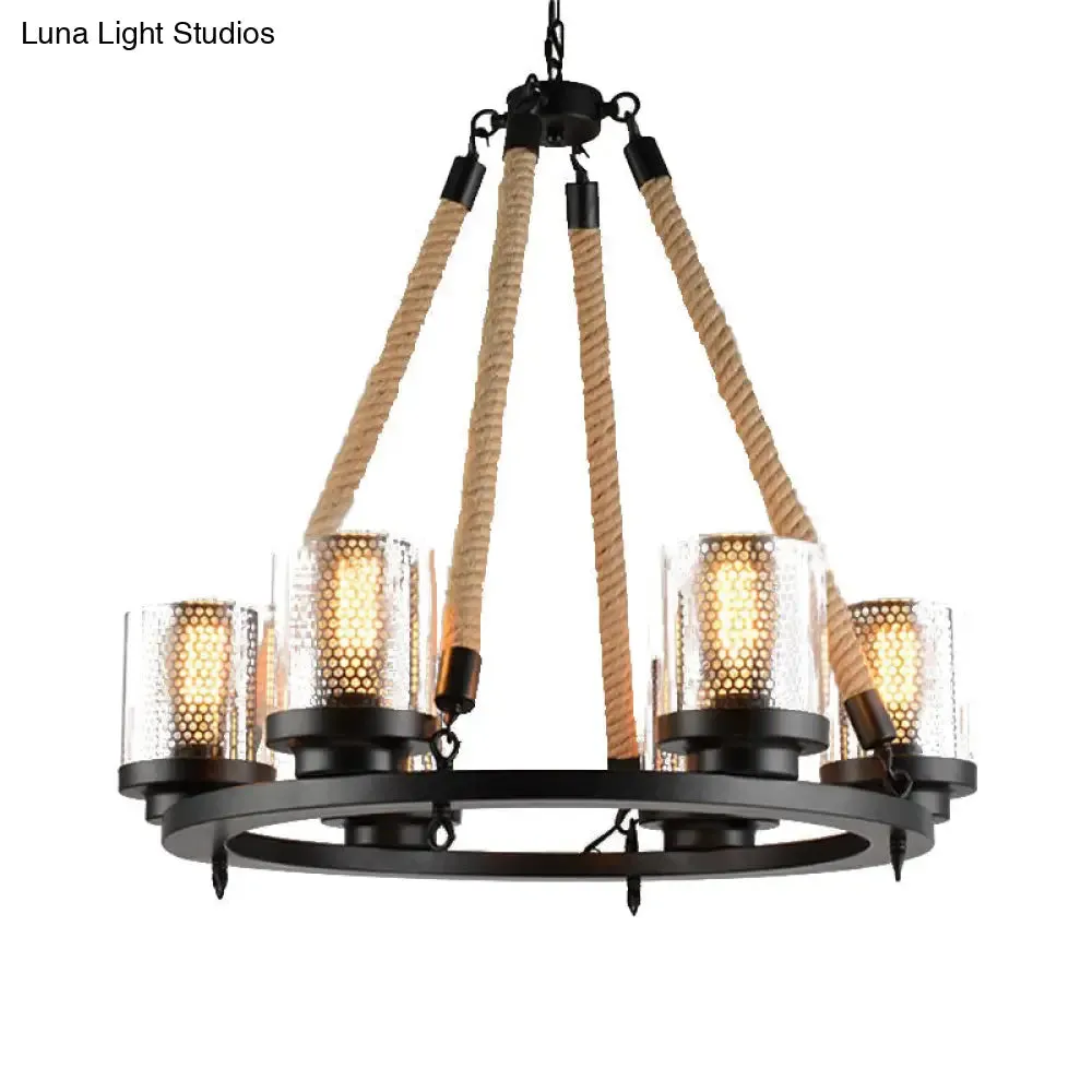 Industrial Metal Black Chandelier Pendant with 6/8 Lights - Stylish Ceiling Lamp for Restaurants