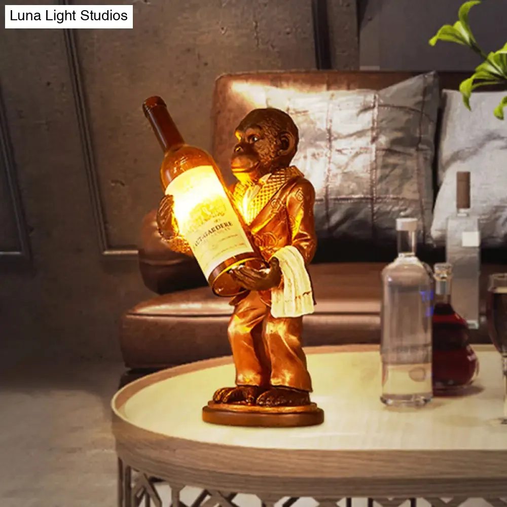 Industrial Monkey Table Lamp: One-Light Desk Light for Restaurants, Cafes, and Children's Bedrooms