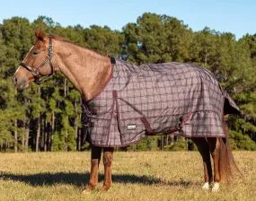 Jeffers Poplar Head Origin 600 Denier Turnout Blanket, 240 Gram, Espresso and Wine Plaid