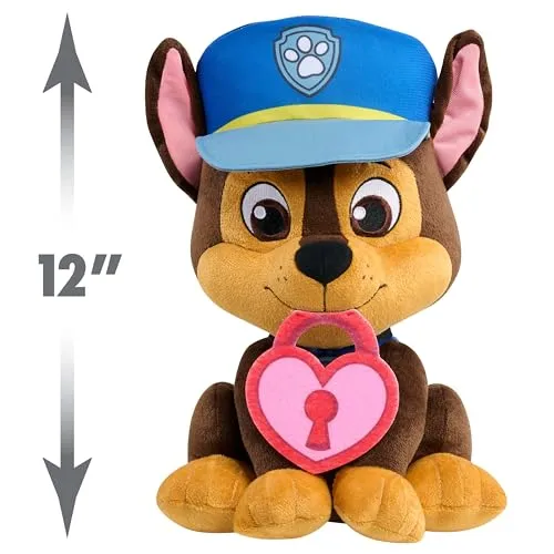 Just Play Paw Patrol Lots of Love Large 12-inch Plush Chase Stuffed Animal, Soft Puppy Plushie, Kids Toys for Ages 3 Up