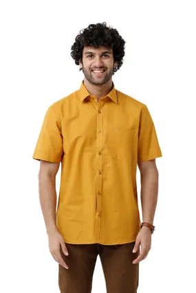 Jute Classic - Mustard Yellow Formal Shirt For Men | Ariser