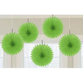 Kiwi Mini Fan Decorations 6in 5pk