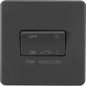 Knightsbridge Screwless 10A 3 Pole Fan Isolator Switch Anthracite