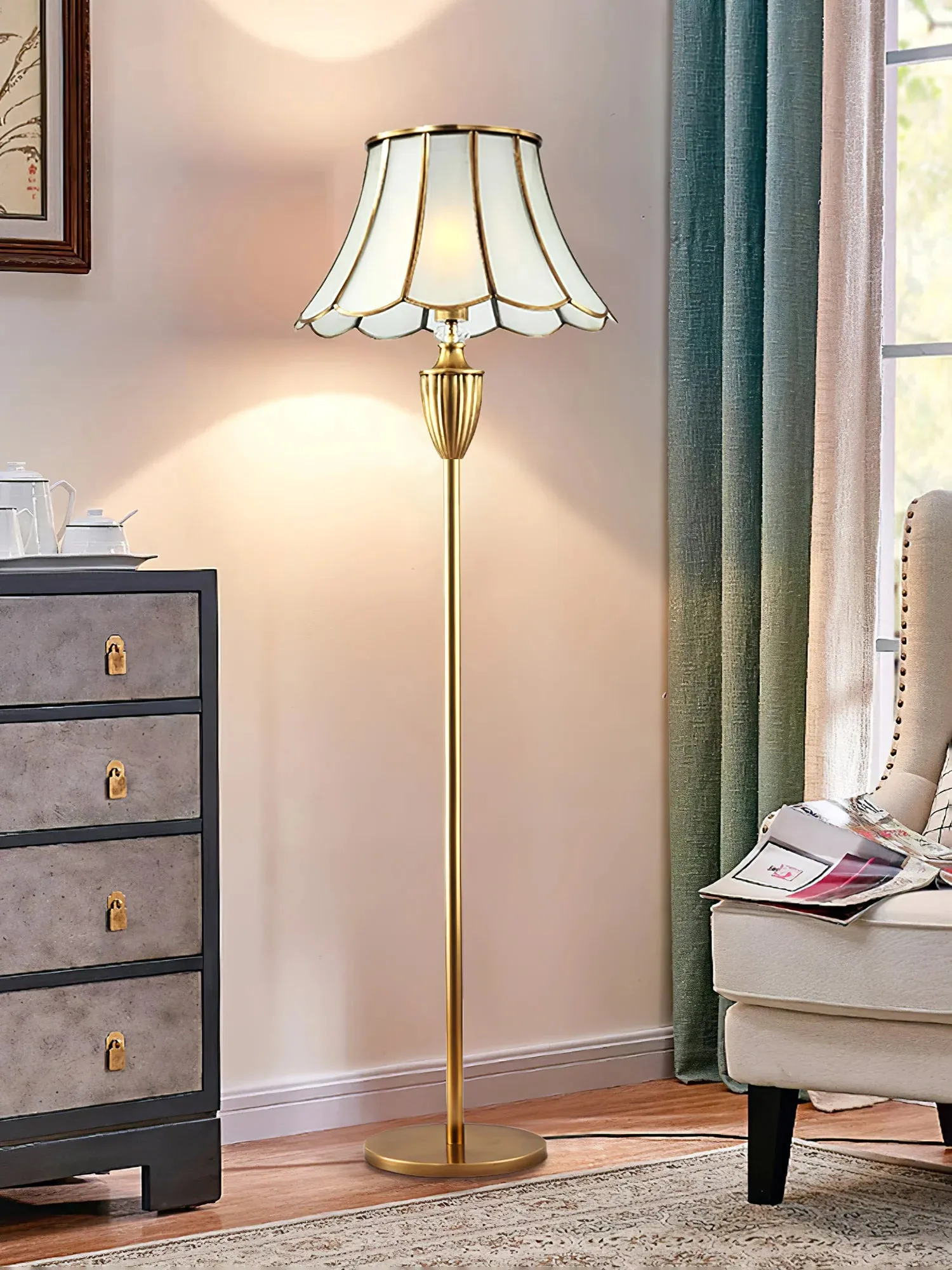 Kristall Brass Floor Lamp