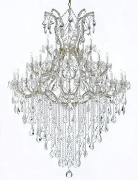 Large Foyer / Entryway Maria Theresa Crystal Chandelier Lighting H 72" W 52" Trimmed With Spectra Crystal - Reliable Crystal Quality By Swarovski - Gb104-Gold/B13/2756/36 1Sw