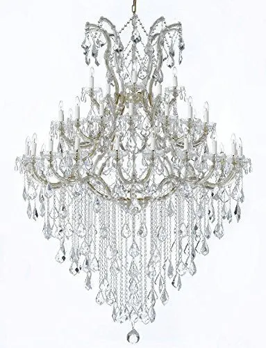 Large Foyer / Entryway Maria Theresa Crystal Chandelier Lighting H 72" W 52" Trimmed With Spectra Crystal - Reliable Crystal Quality By Swarovski - Gb104-Gold/B13/2756/36 1Sw