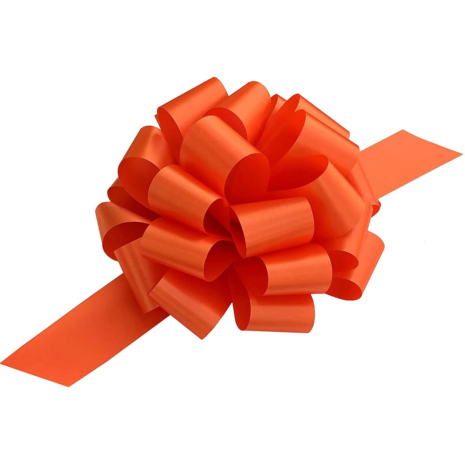 Large Orange Ribbon Wedding Bows - 9" Wide, Set of 6