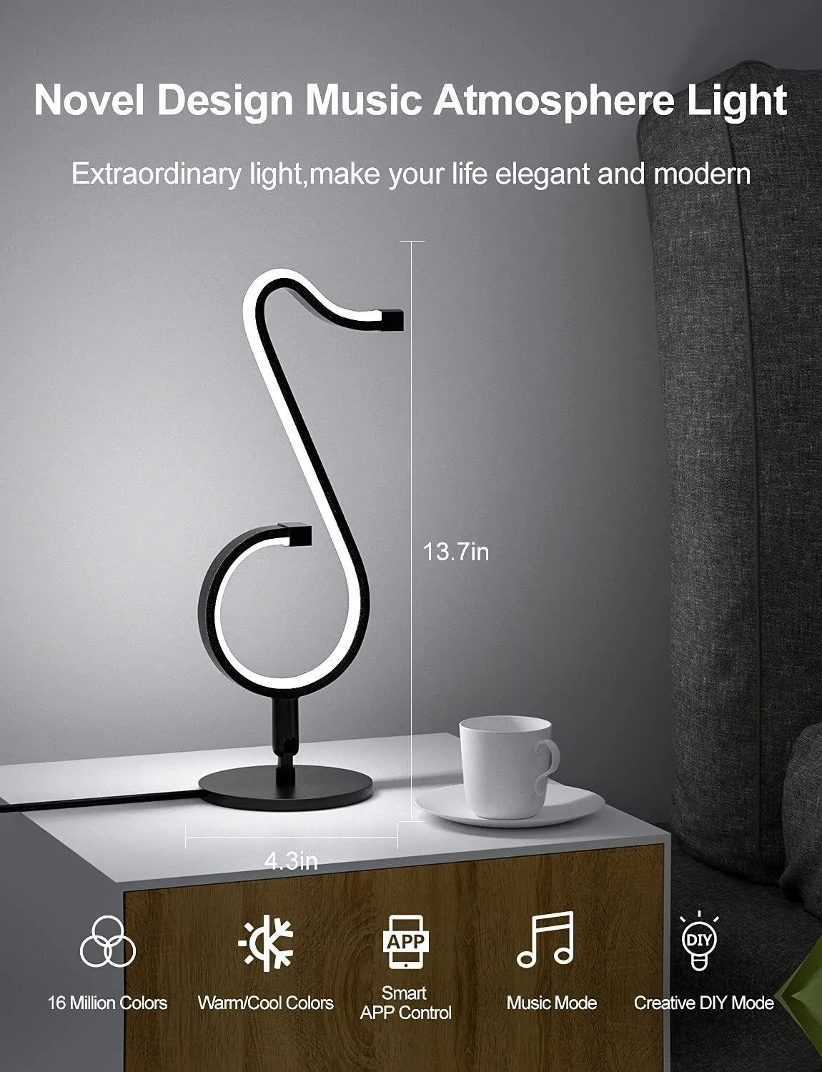 LED SMART MUSICAL NOTE LIGHT