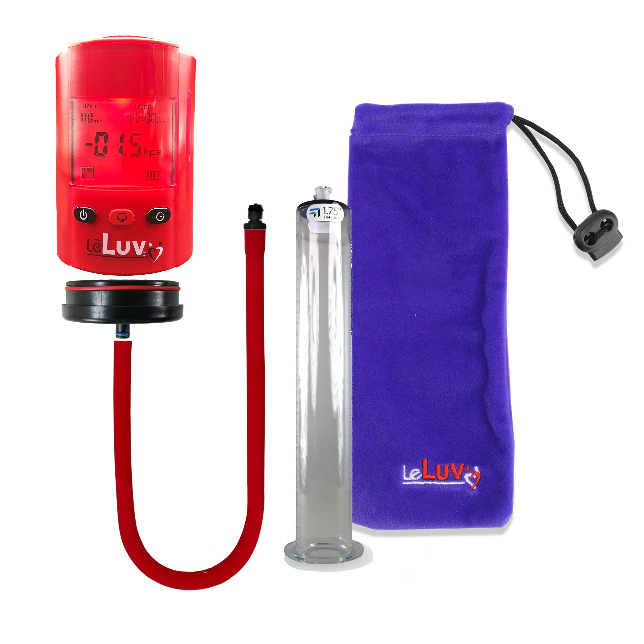 LeLuv Premium iPump Smart LCD Head Penis Pump Untapered Seamless Wide Flange Cylinder