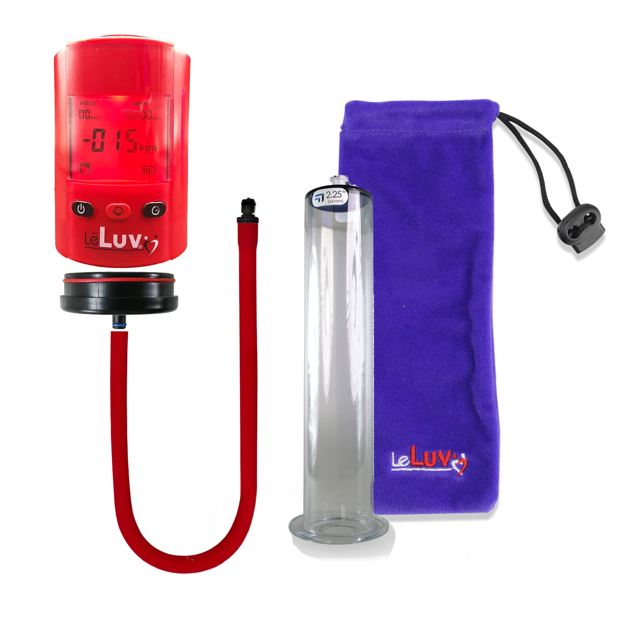 LeLuv Premium iPump Smart LCD Head Penis Pump Untapered Seamless Wide Flange Cylinder