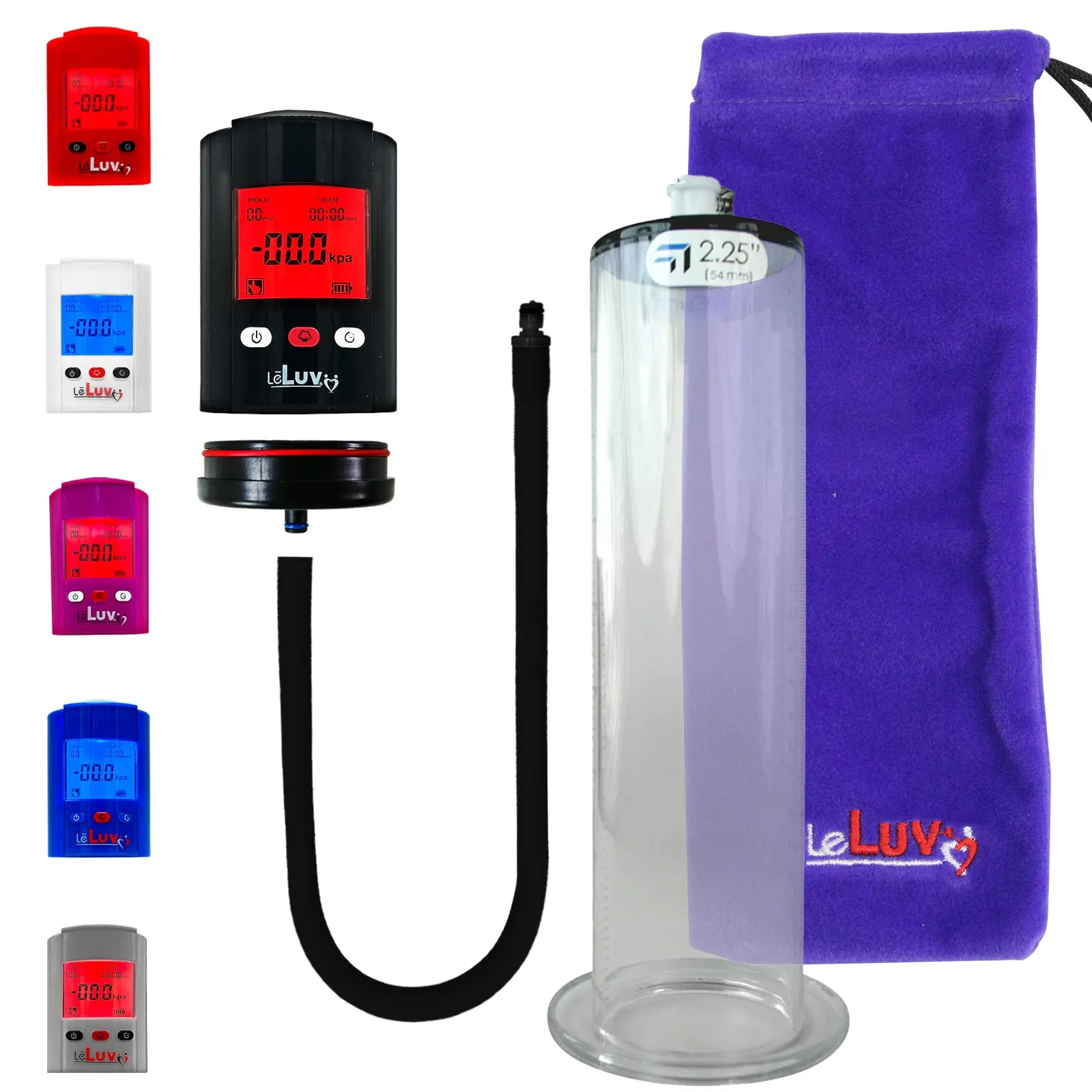 LeLuv Premium iPump Smart LCD Head Penis Pump Untapered Seamless Wide Flange Cylinder