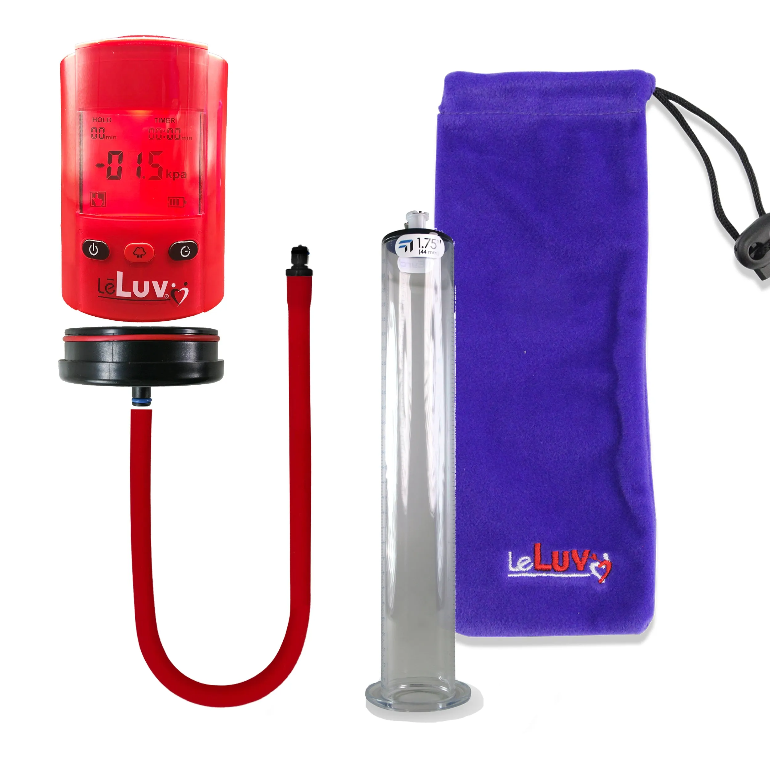 LeLuv Premium iPump Smart LCD Penis Pump | 12 Inch Length x 1.35-5.00 inch  Untapered Cylinder