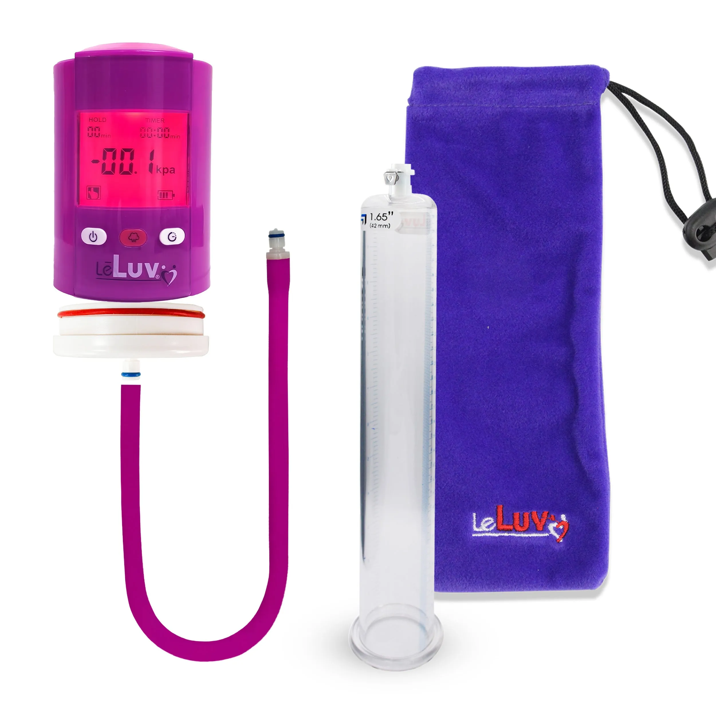 LeLuv Premium iPump Smart LCD Penis Pump | 12 Inch Length x 1.35-5.00 inch  Untapered Cylinder