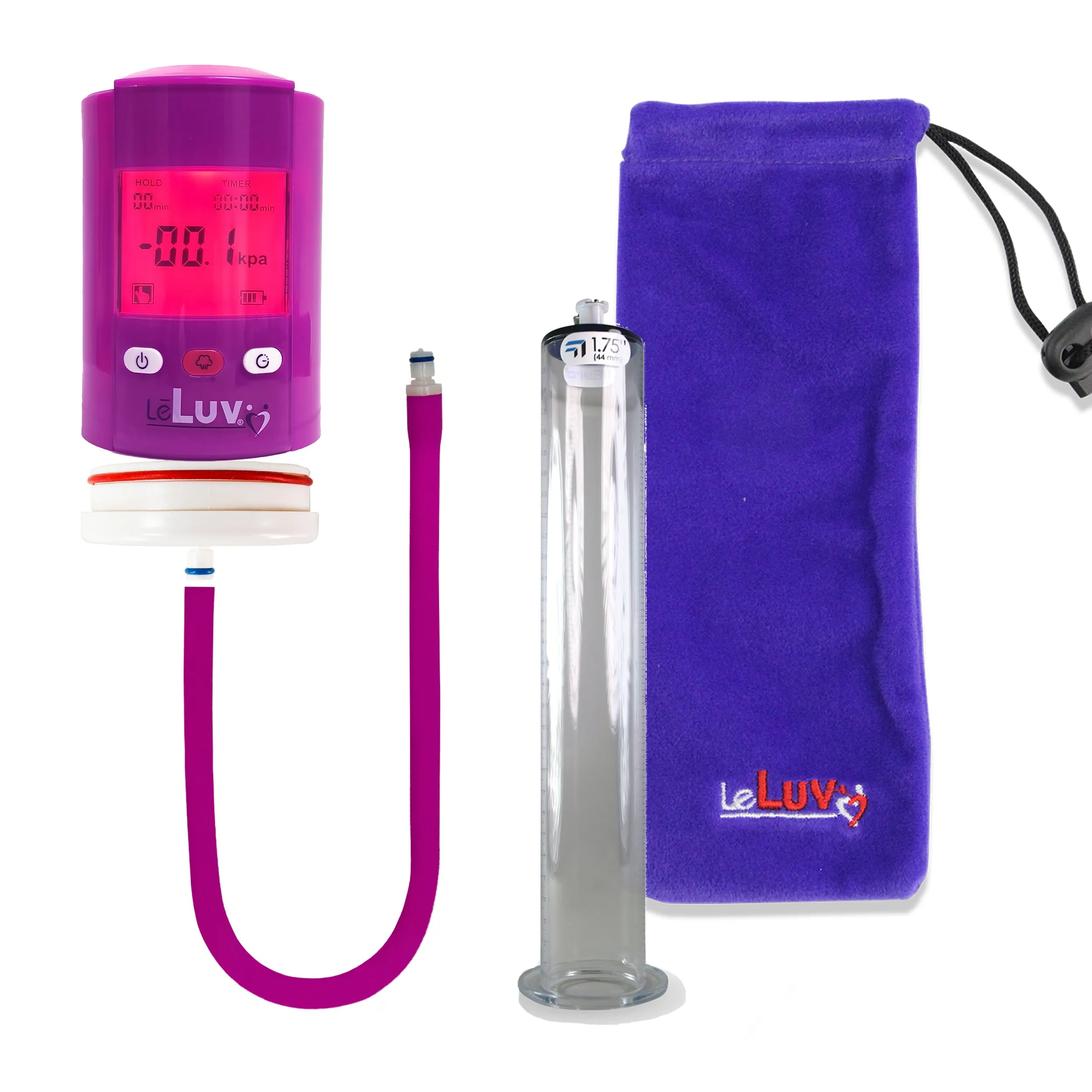 LeLuv Premium iPump Smart LCD Penis Pump | 12 Inch Length x 1.35-5.00 inch  Untapered Cylinder