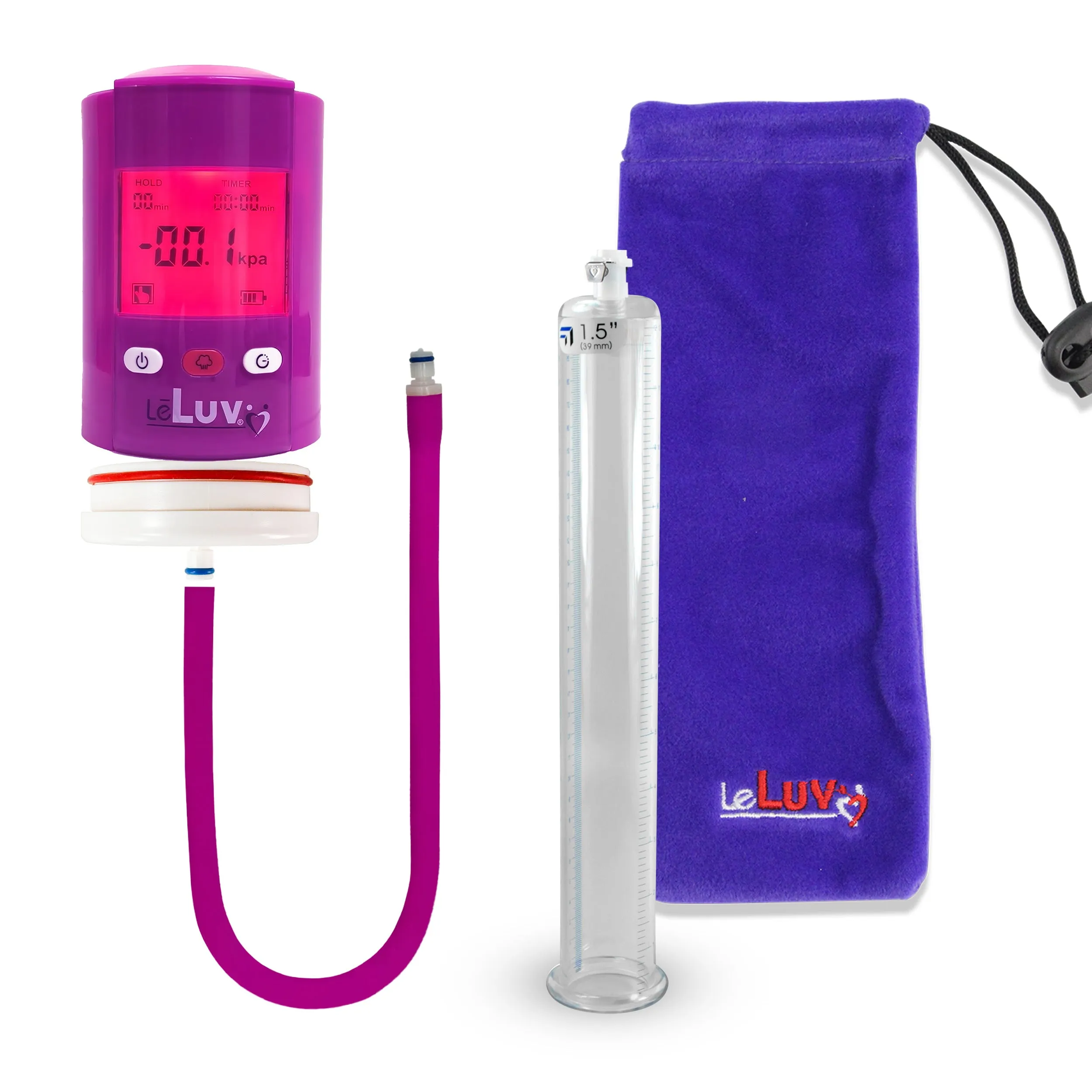 LeLuv Premium iPump Smart LCD Penis Pump | 12 Inch Length x 1.35-5.00 inch  Untapered Cylinder