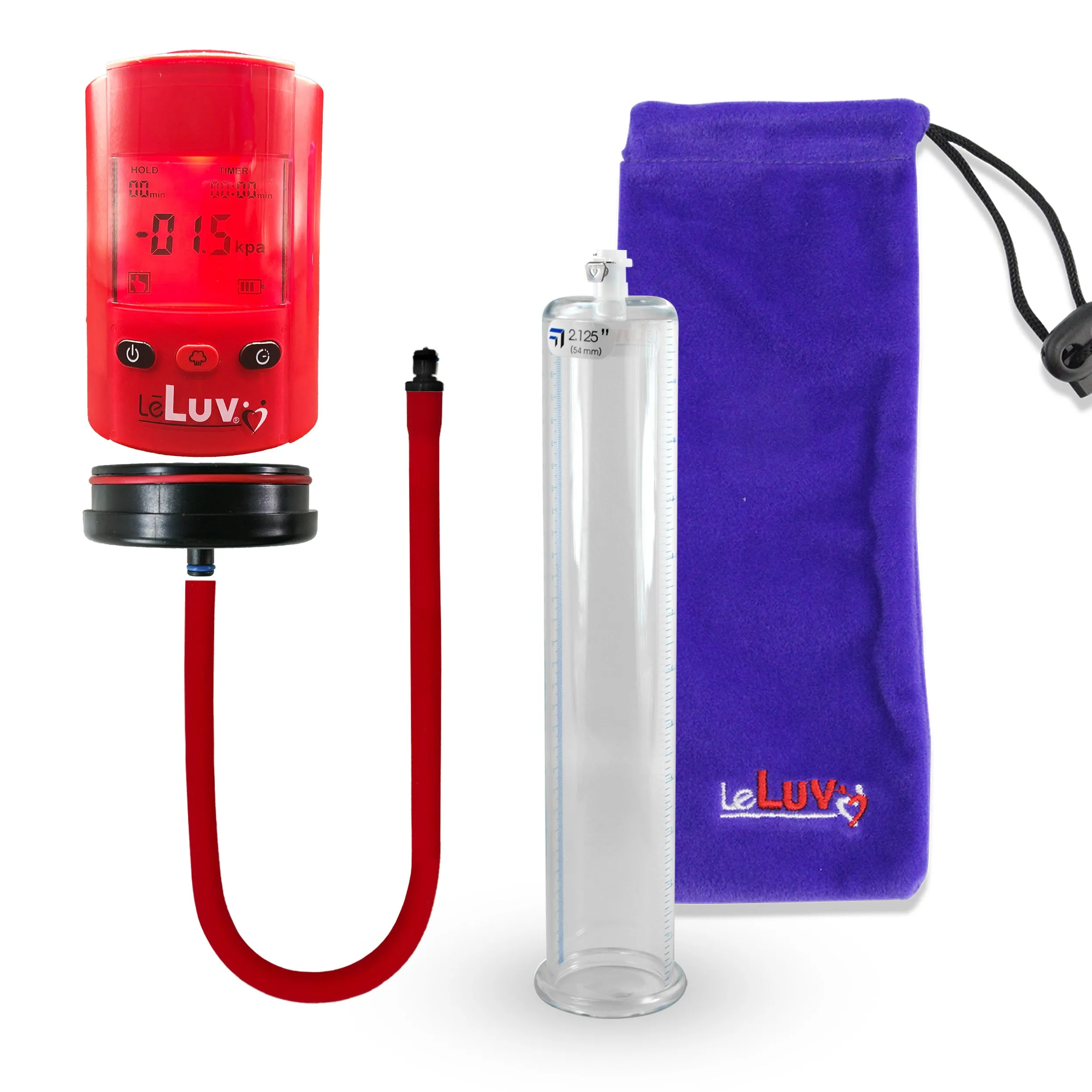 LeLuv Premium iPump Smart LCD Penis Pump | 12 Inch Length x 1.35-5.00 inch  Untapered Cylinder