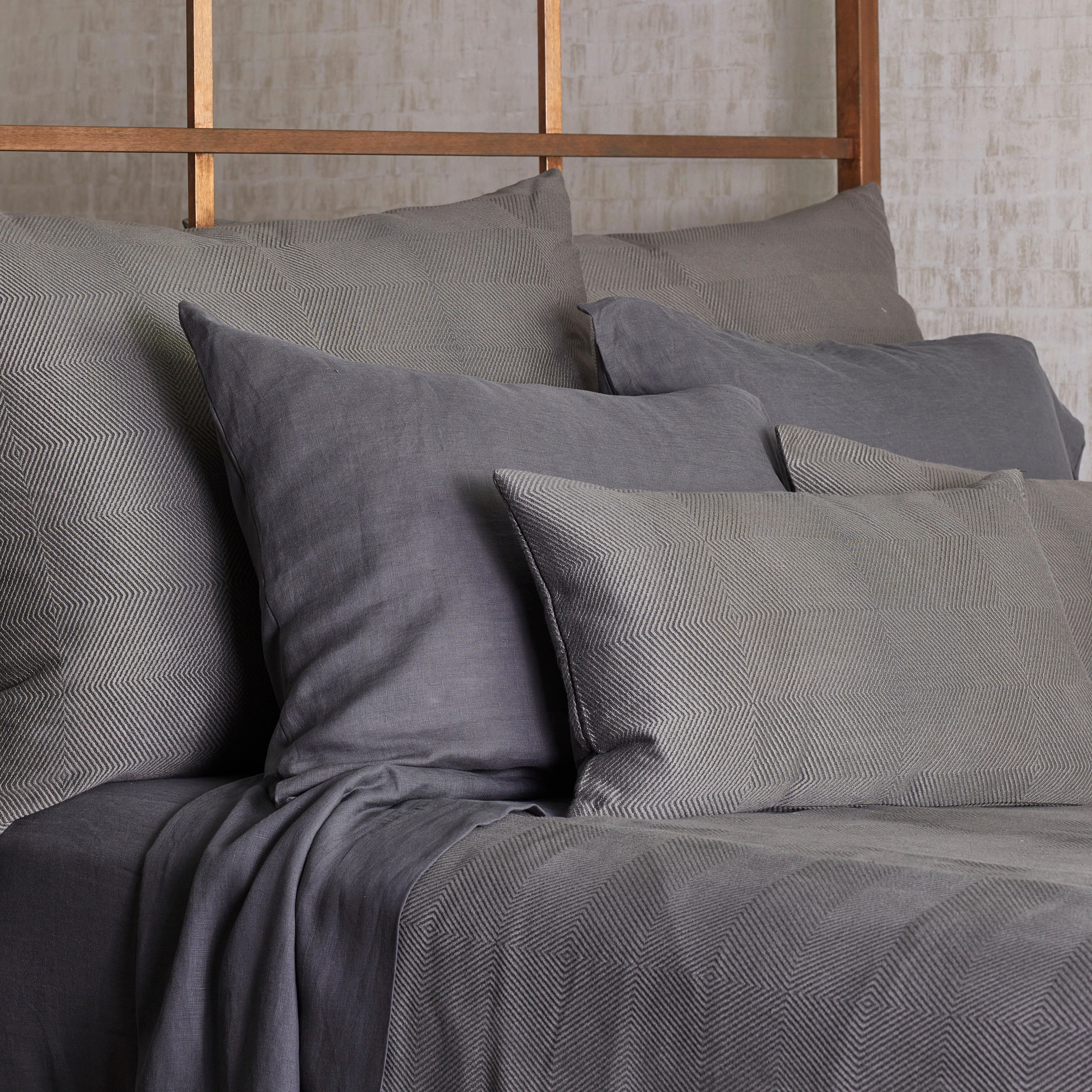 Linen Duvet Set - Charcoal