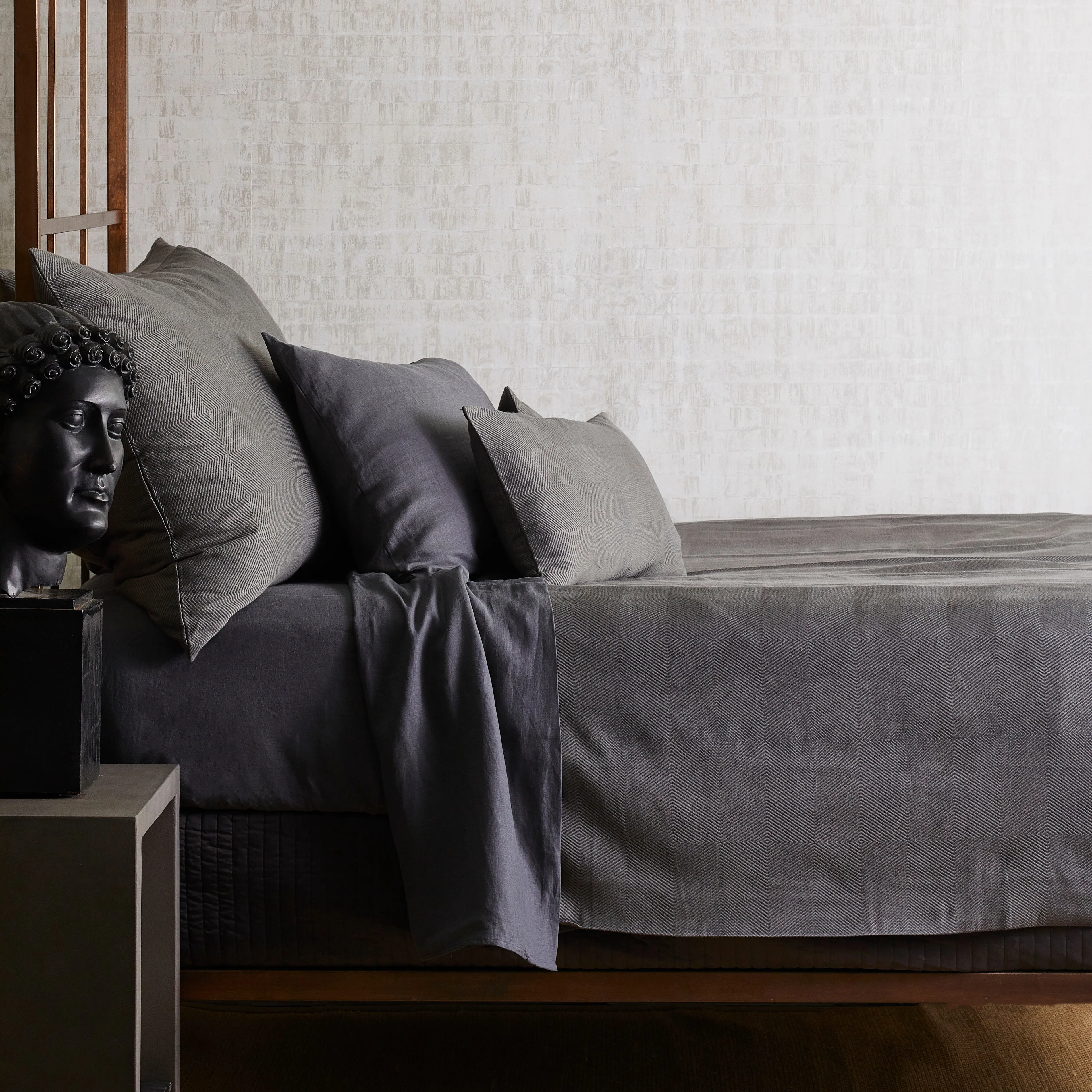 Linen Duvet Set - Charcoal