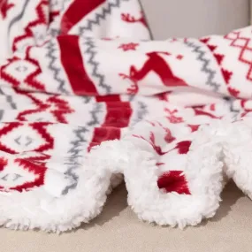 Luxurious Christmas Sherpa Fleece Throw Blanket - Cozy, Reversible & Festive Design - Perfect for Holiday Decor & Gifting