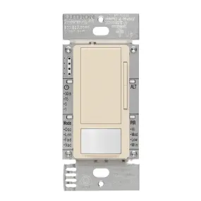 Maestro 120-277V Vacancy Motion Sensor Switch with 0-10V Dimmer PIR, 3-Way/Multi-Location, Light Almond