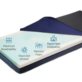 Memory Foam Hospital Mattress Pressure Redistribution, Gel Infused