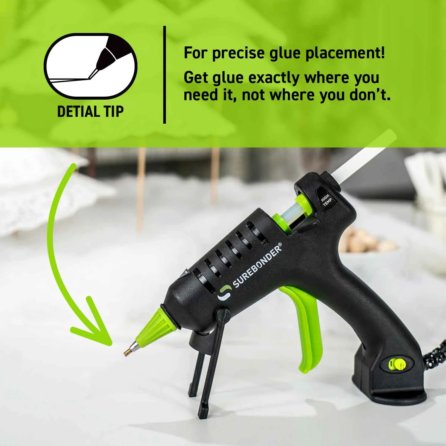 Mini Fine Tip Hot Glue Gun, High Temperature 20 Watt (Specialty Series H-195F)