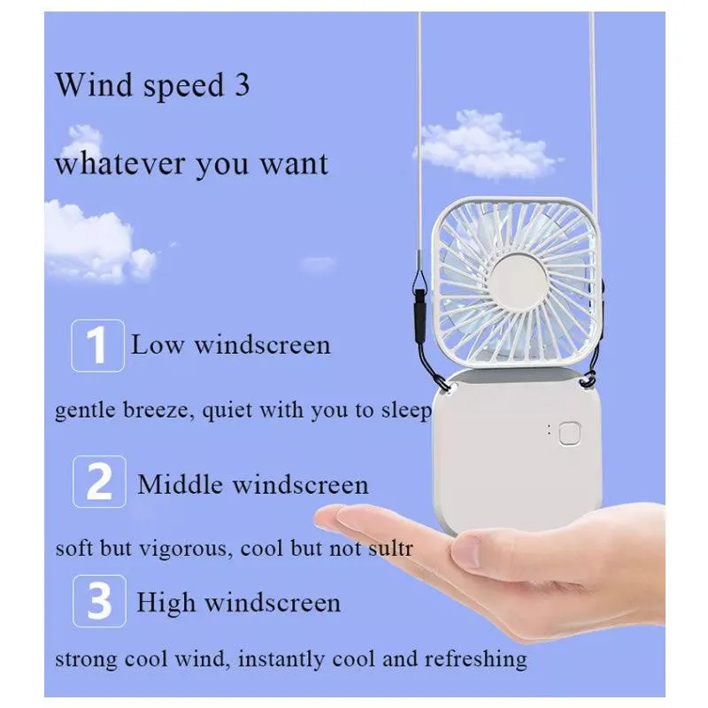 Mini Portable Handheld Folding Fan F12-8-392 WHITE