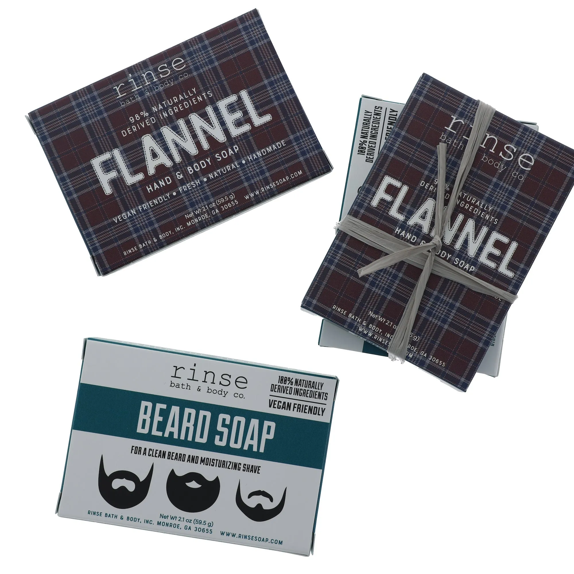 Mini Soap 2 Pack- Beard Bar & Flannel