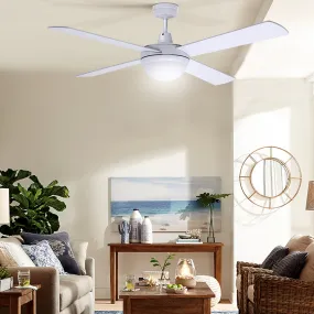 Modern 52'' Ceiling Fan w/ Remote, LED Light, Timer - Devanti