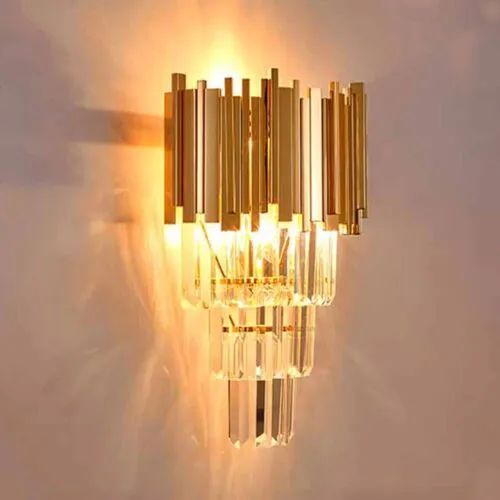 Modern Large Crystal Ceiling Light Gold Pendant Chandelier Lamp for Living Room