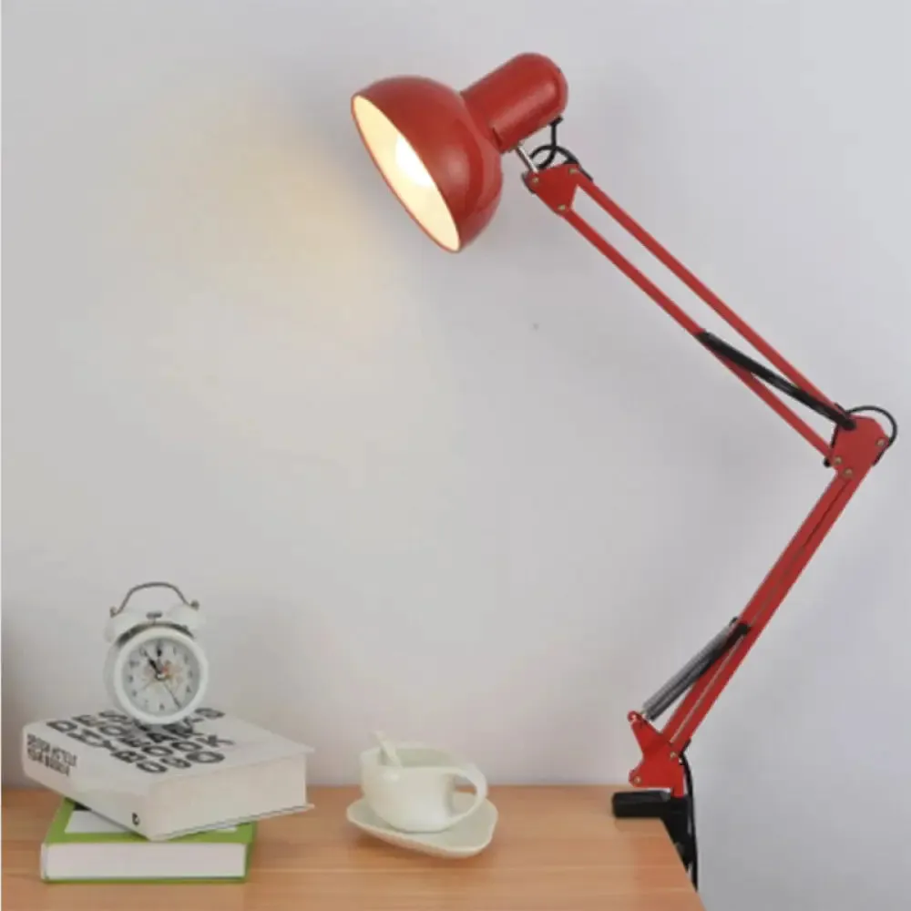 Modern Metal Shade Desk Lamp - Stylish Adjustable 1 Bulb Light for Bedroom Reading