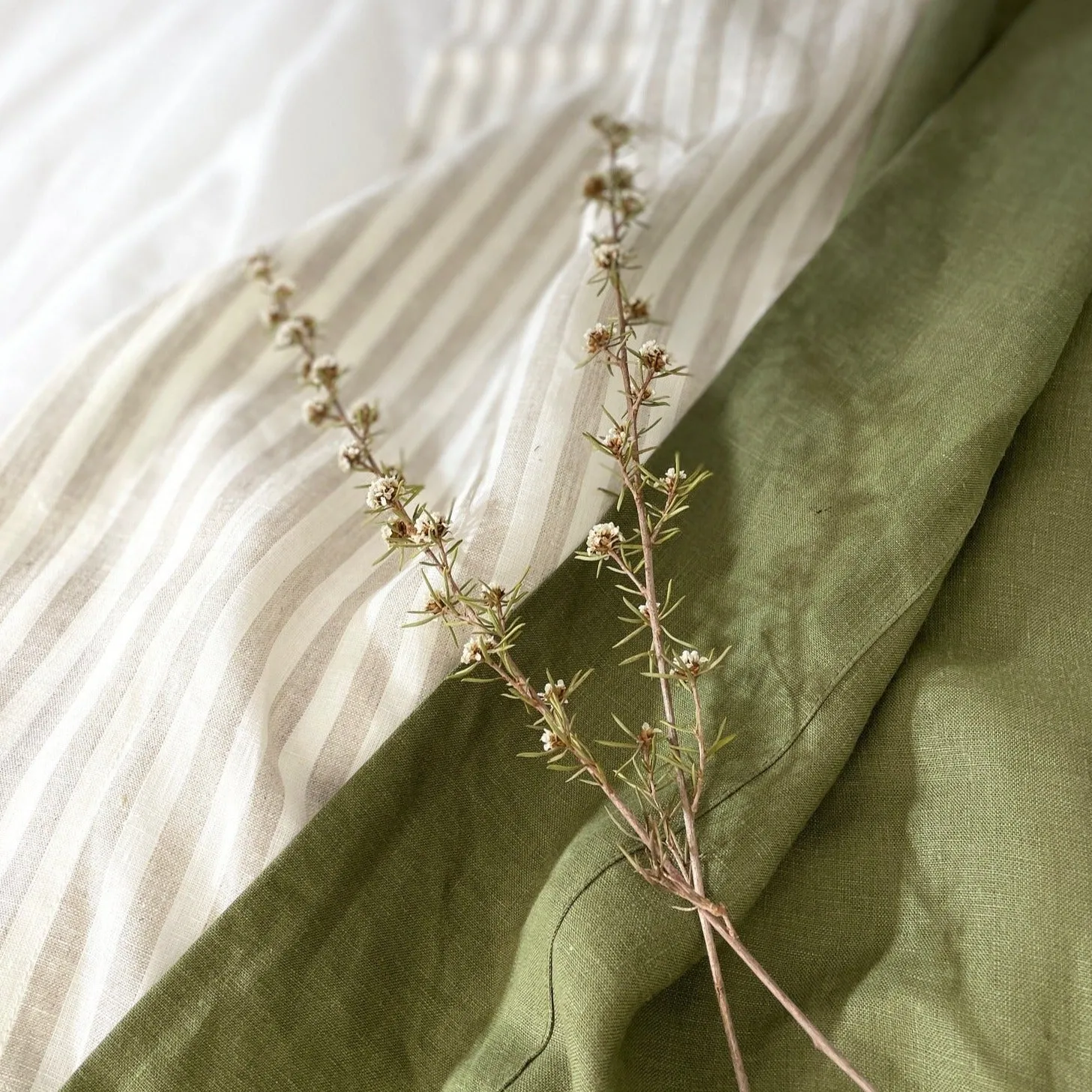 Moss Linen Duvet Cover Set