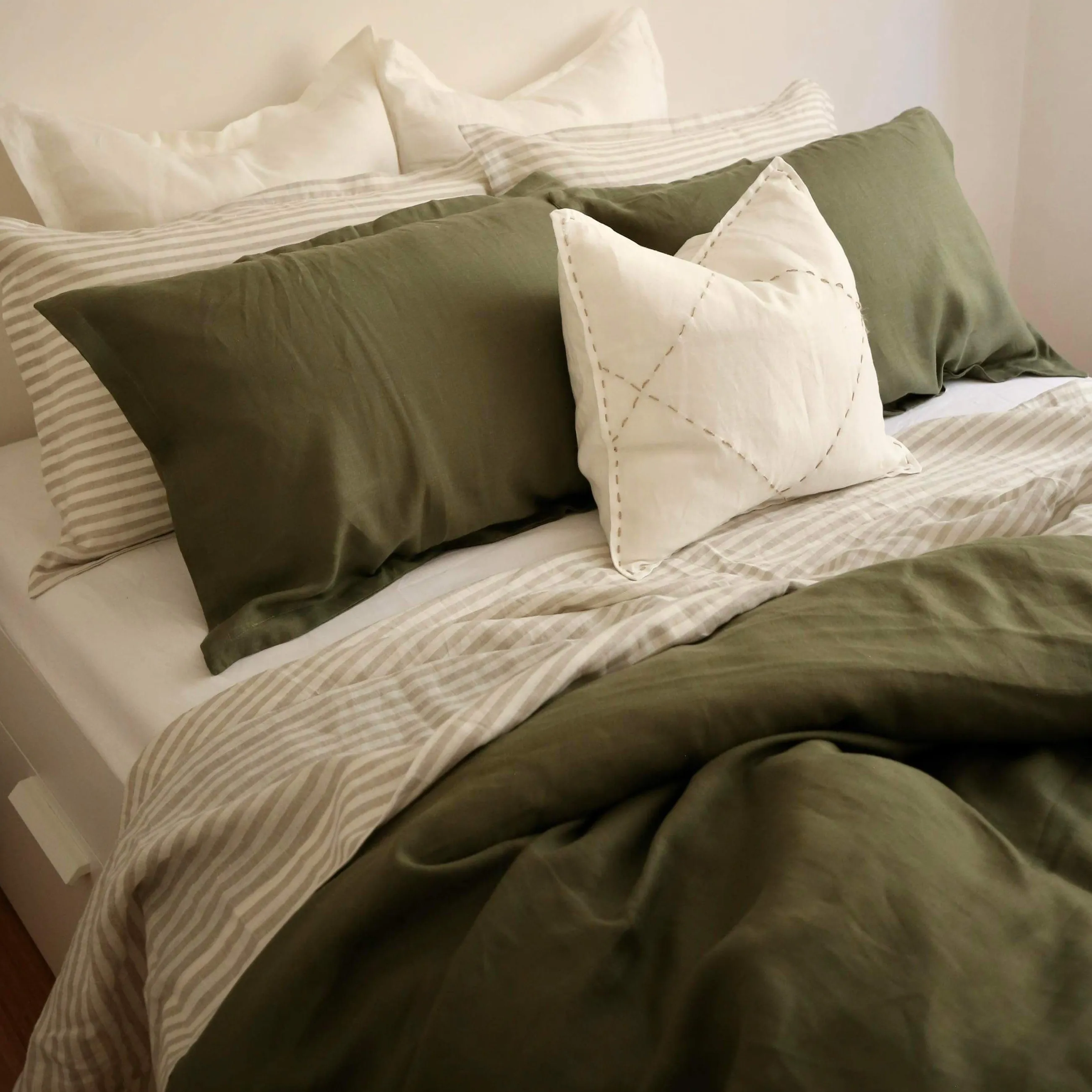 Moss Linen Duvet Cover Set