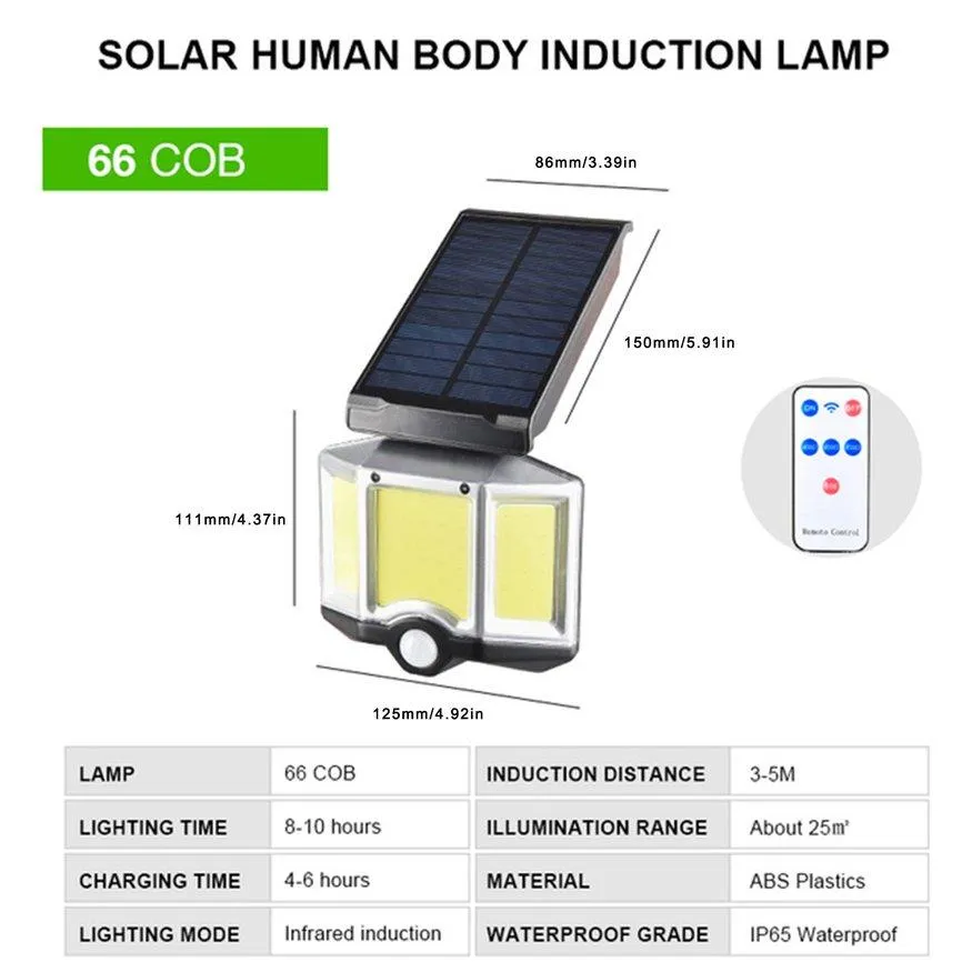 Motion Sensor 66 COB Solar Lamp