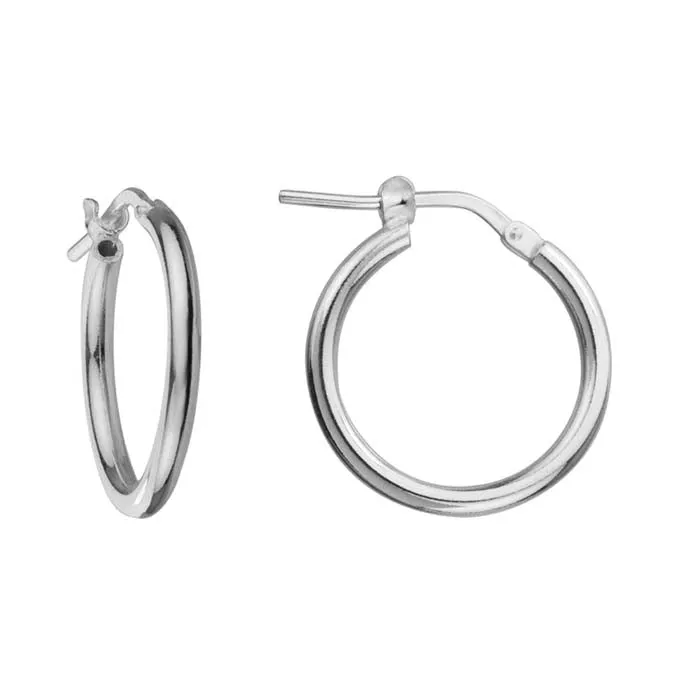 Mountz Collection 20MM Round Hoop Earrings in Sterling Silver