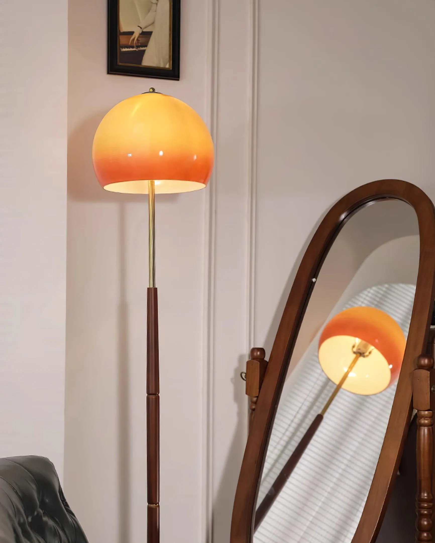 Mushroom Wood Floor Lamp