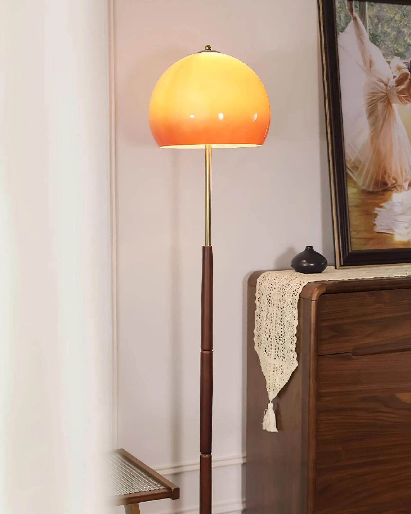 Mushroom Wood Floor Lamp