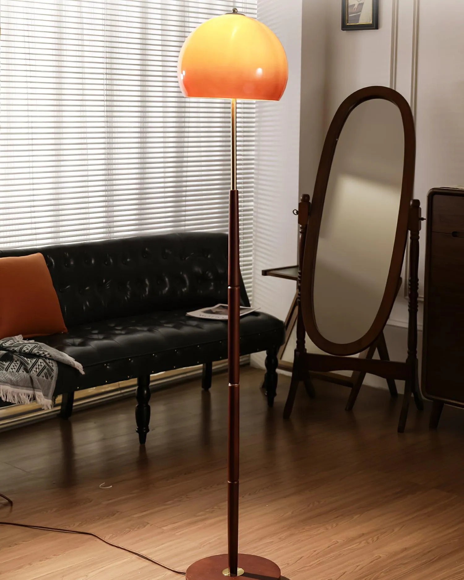 Mushroom Wood Floor Lamp