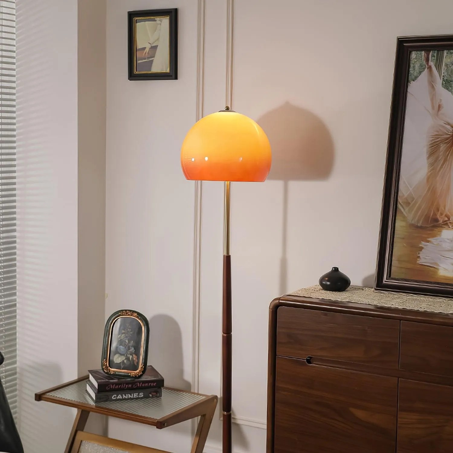 Mushroom Wood Floor Lamp