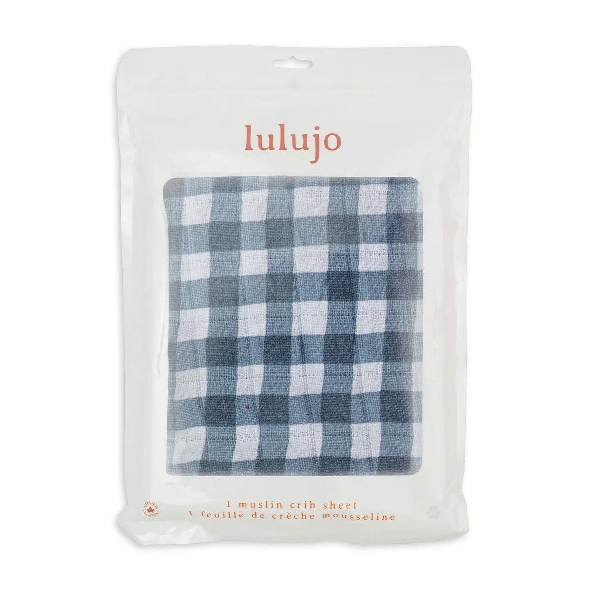 Muslin Crib Sheet - Navy Gingham