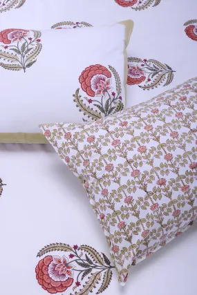 Naadiya Flower Mustard Cotton Percale Bedsheet