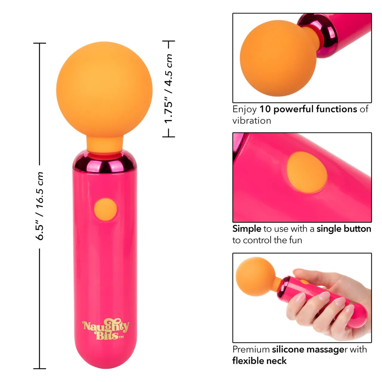 Naughty Bits HOME CUMMING QUEEN Vibrating Mini Massage Wand