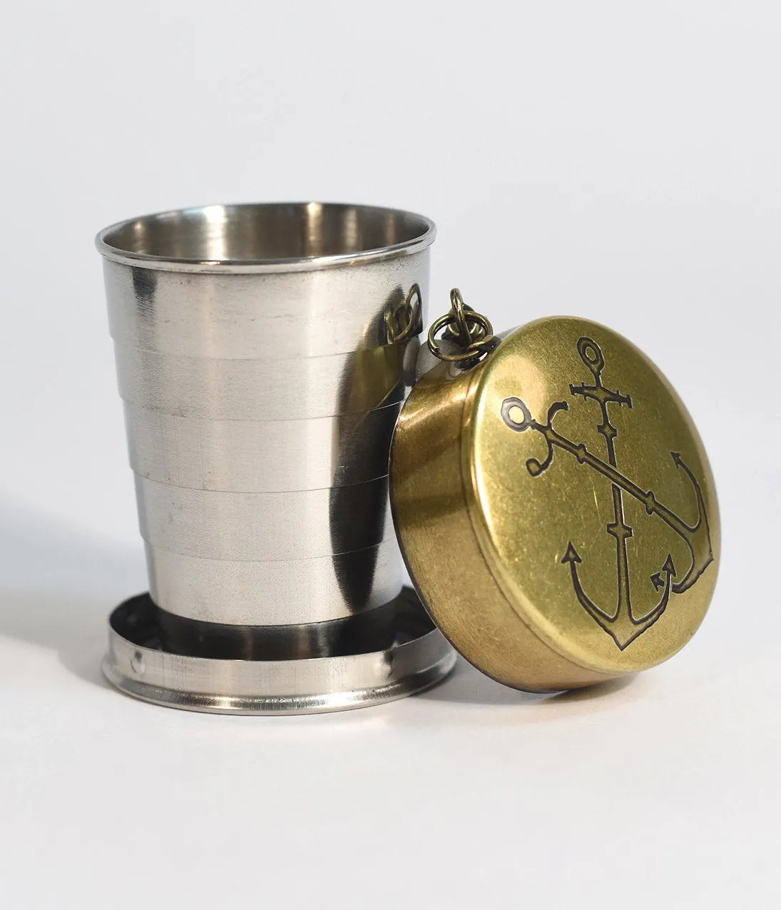 Nautical Anchors Portable Steel Shot Glass