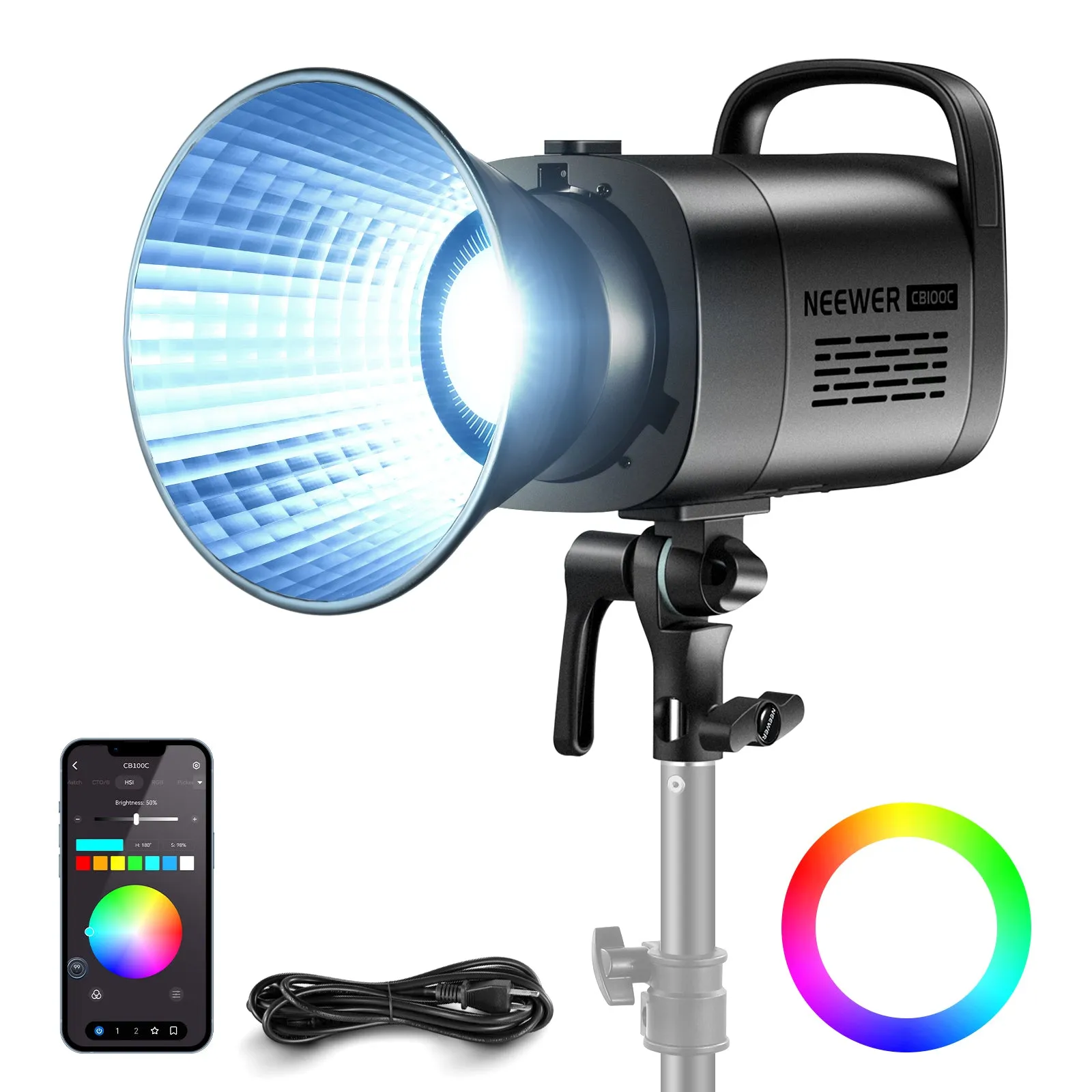 NEEWER CB100C 130W RGB COB LED Video Light