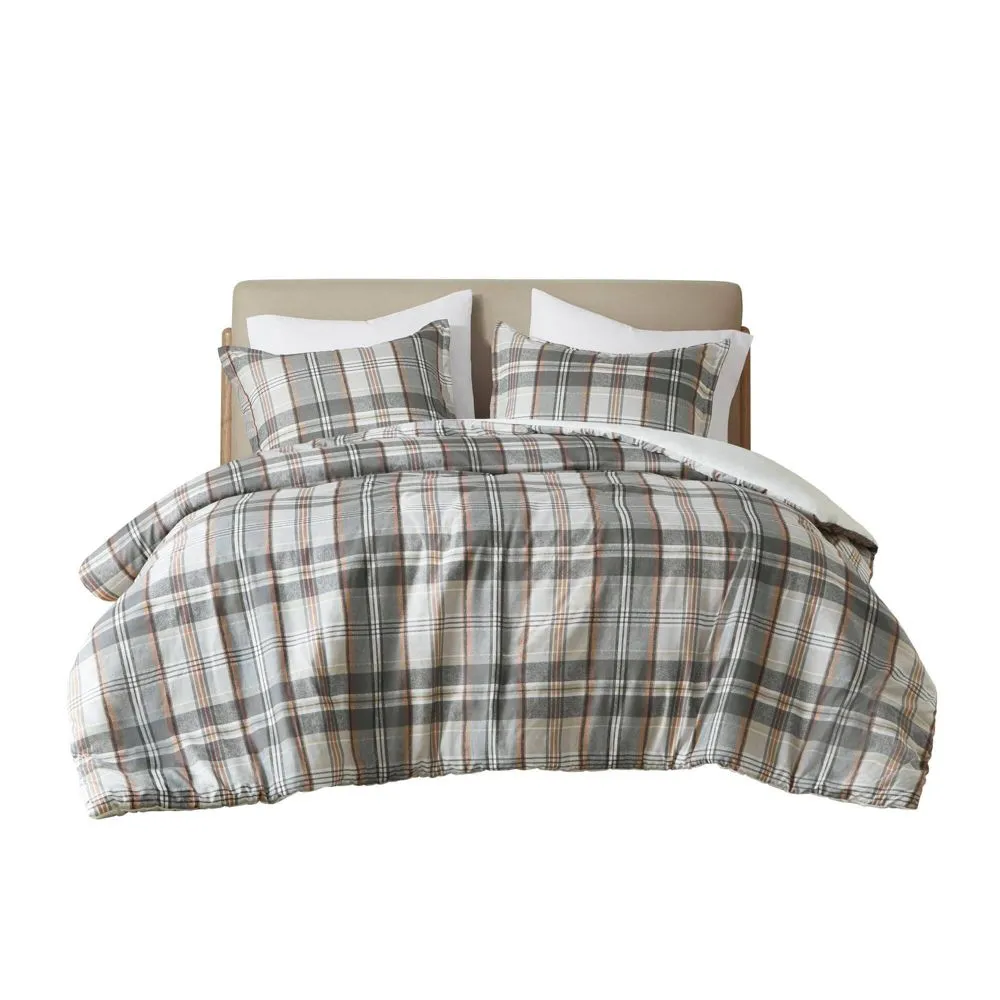 New - Intelligent Design Twin/Twin Extra Long Reeve Ultra Soft Plaid Microfiber Duvet